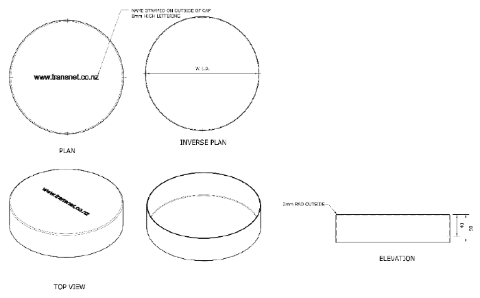 Pole Cap Dimensions-43-885